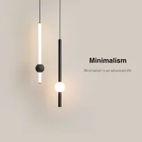 Bedside chandelier modern minimalist 2023 new creative light luxury single head long hanging wire bedroom small decor led lamp