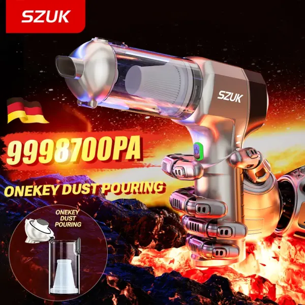 SZUK NEW Car Vacuum Cleaner 9998700PA Portable Handheld Mini Vacuum Cleaner Strong Suction Cleaning Machine Wireless Car Cleaner