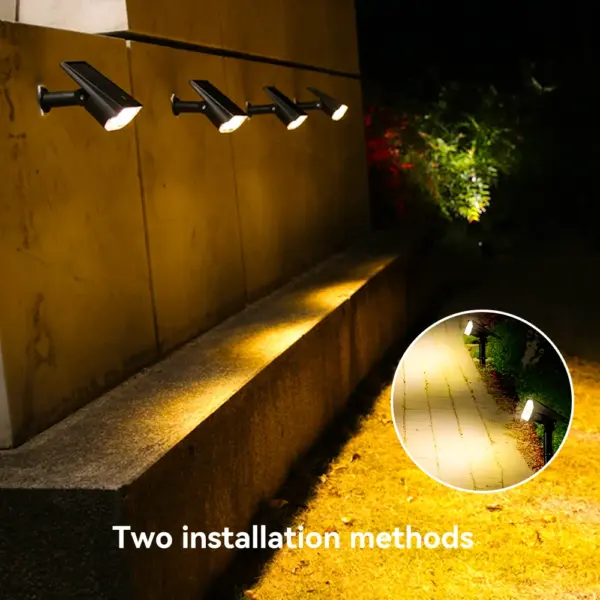 Outdoor LED Solar Spotlights Garden Lawn Lamps Semi-Flush Mount Landscape Lighting For Countyard Trees Wall Ground Decoration