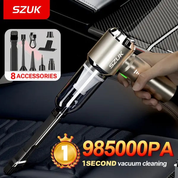 SZUK 985000PA Mini Car Vacuum Cleaner Wireless Handheld Strong Suction Cleaning Machine Portable Vacuum Cleaner for Car Home