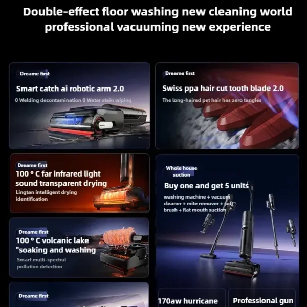 Dreame T50 mix Super almighty all-in-one robotic arm 2.0 lying flat suction and drag integrated vacuum cleaner washing machine