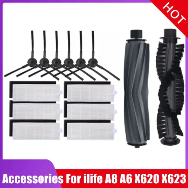 HEPA filter Side Brush Primary Filter for chuwi ilife A6 A8 x620 x623 robot vacuum cleaner Parts Roller Main Brush Replacement