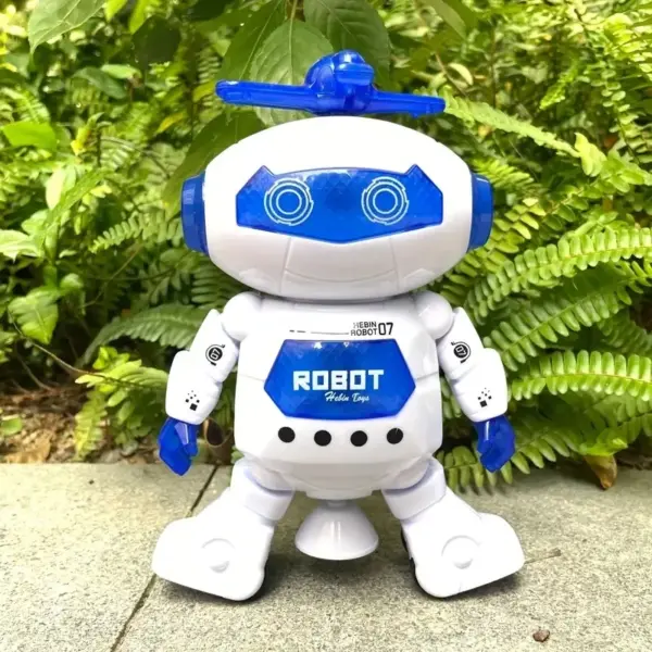 1pc singing and dancing robot , electric light music function, 360 degree rotation space robot man, children's toy boy, Chris