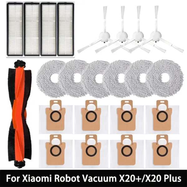 For Xiaomi Robot Vacuum X20 + / X20 Plus Dust Bag Mop Cloth Accessories Main Side Brush Hepa Filter Replacement Parts
