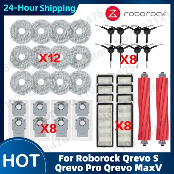 Main Roller Side Brush Hepa Filter Mop Cloth Dust Bag Accessories For Roborock Qrevo S Qrevo Pro Qrevo MaxV Robot Vacuum Parts