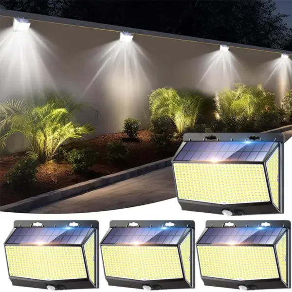 1/2/4 Pieces of Solar Garage Lights Courtyard Lights Human Body Sensors 468/100 LED Suitable for Courtyard Corridors