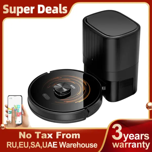 Robot Vacuum Cleaner ABIR K30,Auto-empty Dock,UV Spot Cleaning,6500PA Suction,Multi-floor Map,Customized Wet Dry Room Cleaning,