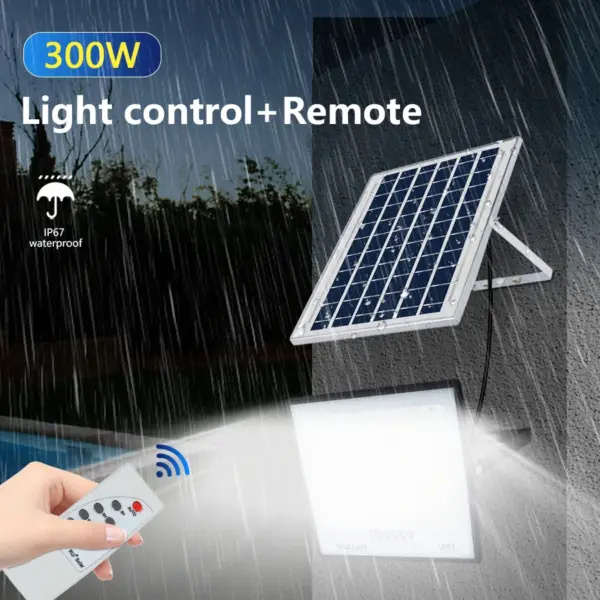 300W Solar Lamp Outdoor IP65 Waterproof Spotlights LED Solar Lights Remote Control Solar Floodlight For Patio Garage Backyard
