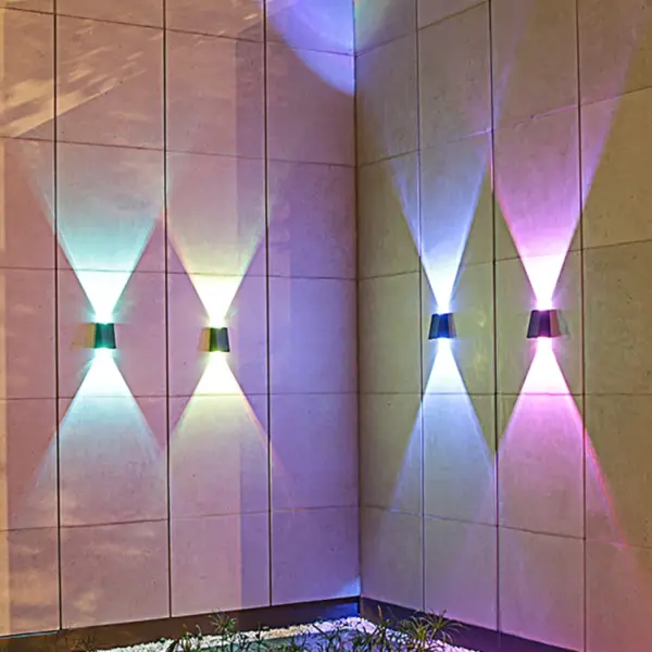 2LEDs Solar Outdoor Wall Lamp,Waterproof Atmosphere Lighting,Decorative Light for Garden Yard Porch Balcony Walkway Camping Deco