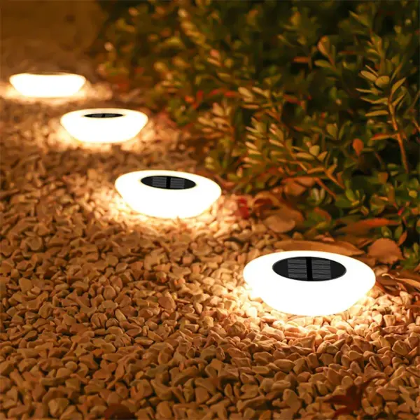 1/4PCS Solar Lights, Outdoors Lamp, 360° LED Floor Lights Waterproof with On/Off for Garden, Yard, Driveway, Patio, Lawn 1/4Pack
