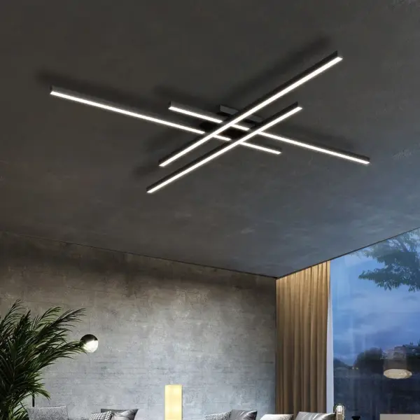 Black chandelier master bedroom lamps living room lamp led ceiling lamp Energy saving light creative guest bedroom strip lights