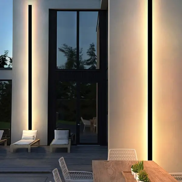 IP65 waterproof wall lamp minimalist led outdoor wall lamp black balcony terrace outdoor wall villa garden wall washer lamp