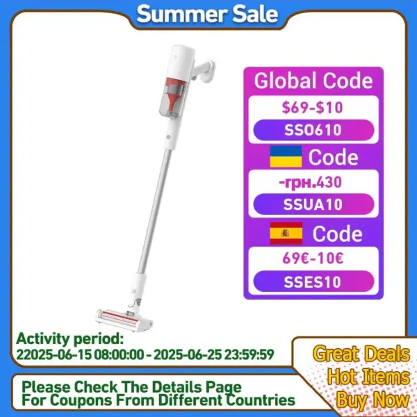 Xiaomi Mijia Wireless Vacuum Cleaner 2 Lite B204 Home 16kPa Strong Cyclone Suction Sweeping Cleaning Tools Multifunctional Brush