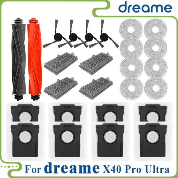 Dreame X40 Pro Ultra Sweeping Robot accessories Roll brush cloth edge brush filter dust bag