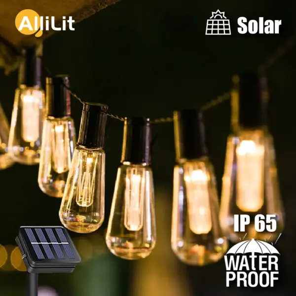 Outdoor Solar String Lights LED IP65 Waterproof Edison Bulb Retro Vintage Christmas Garland Garden Party Decoration Fairy Lamp