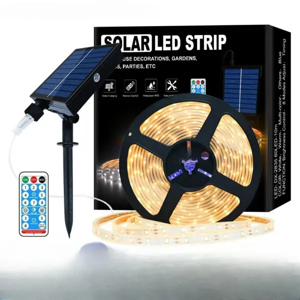 Solar strip outdoor waterproof ultra bright camping atmosphere light courtyard LED light strip