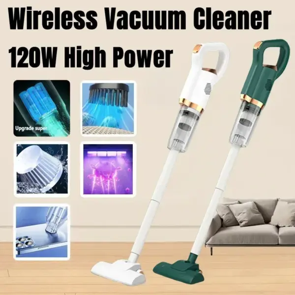 Portable Rechargeable 2-in-1 Wireless Handheld Cordless Vacuum Cleaner Cordless Standing Powerful Mopping Machine for Home & Car