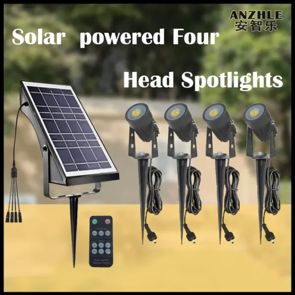Outdoor Solar Powered Waterproof Courtyard Lights are Suitable for LED Spotlights in Garden Courtyard Landscape and Lawn