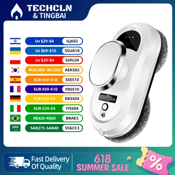 Intelligent Window Cleaning Robot Vacuum Cleaner Robot Window Cleaner Electric Glass Limpiacristales Remote Control for Home