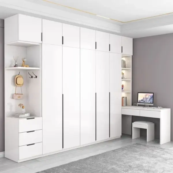 Space Saving Luxury Wardrobe Full Size Aesthetic Wooden Bedroom Wardrobe Closet Systems Drawers