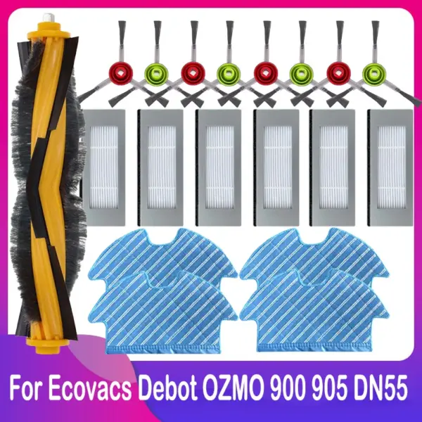 Compatible for Ecovacs Debot OZMO 900 905 DN55 Robot Cleaner Spare Main Side Brush HEPA Filter Mop Wipe Cloth Accessories Parts