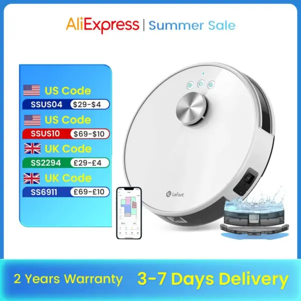 LEFANT M1 Robot Vacuum Cleaner with Multi-Floor Mapping, 4000Pa, 4000 mAh Battery, LDS Navigation,APP/Alexa,smart Home appliance