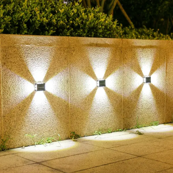 10LED Solar Lights Outdoor, Waterproof Wall Lamp,Four-leaf Clover Type Light Control Fence Light for Garden Street Balcony 2Pack