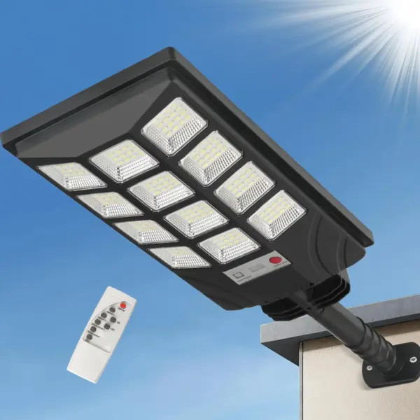 Outdoor Solar Street Lights with Motion Sensor 1200W Radar Induction Remote Control Waterproof Solar Floodlight for Yard Garden