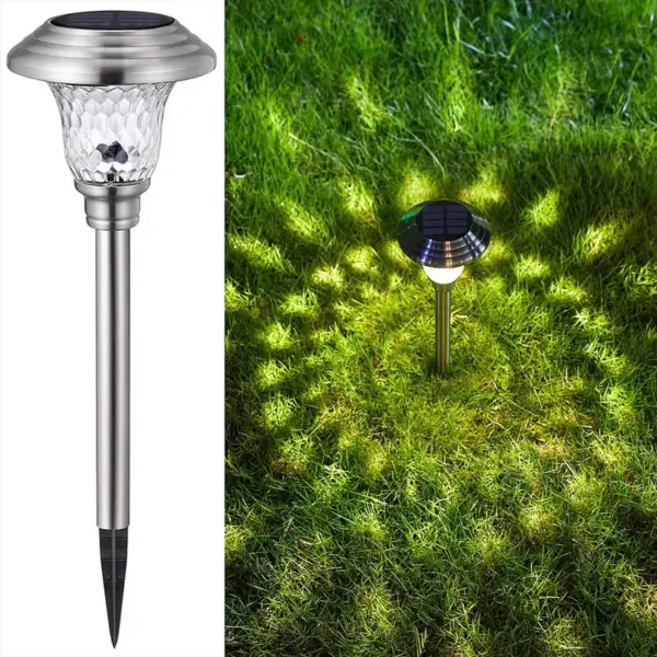 2PCs Solar Ground Lights LED Outdoor Landscape Path Lamp Waterproof Solar Garden Lights For Yard Garden Walkway Patio Driveway