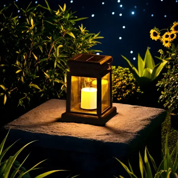 1pc Solar Lantern Outdoor Garden Hanging Lanterns Waterproof LED Mission Lights For Halloween Christmas Decorations