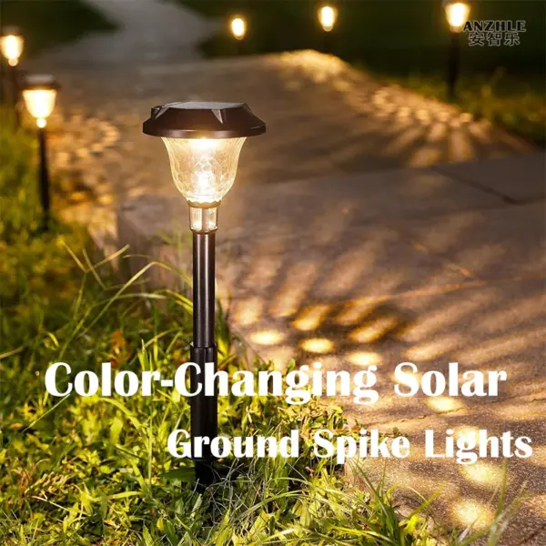 LED Solar Powered Colorful Lawn Lights are Suitable for Waterproof Ground Inserted Lamps in Outdoor Courtyards Landscape Villas