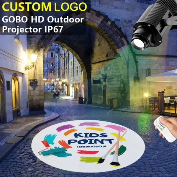 Custom Gobo Projector Light Custom Logo Lamps Outdoor LED Rotating Customize Logo Spotlight for Commercial Shop Entrance Floor
