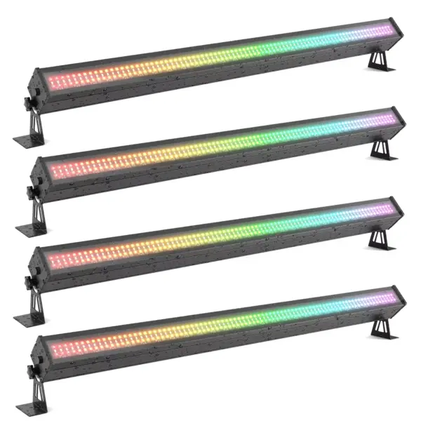 Yiflamefly 4Pcs 100W IP65 Waterproof Wall Washer Light Bar 336LED RGB Stage Lights Sunlight For Outdoor Building Wedding Party