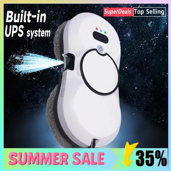 UPS System Robot Window Cleaner Vacuum Smart Home Appliance Auto Clean Glass Windows Washer Window Washing Electric Floor Mops