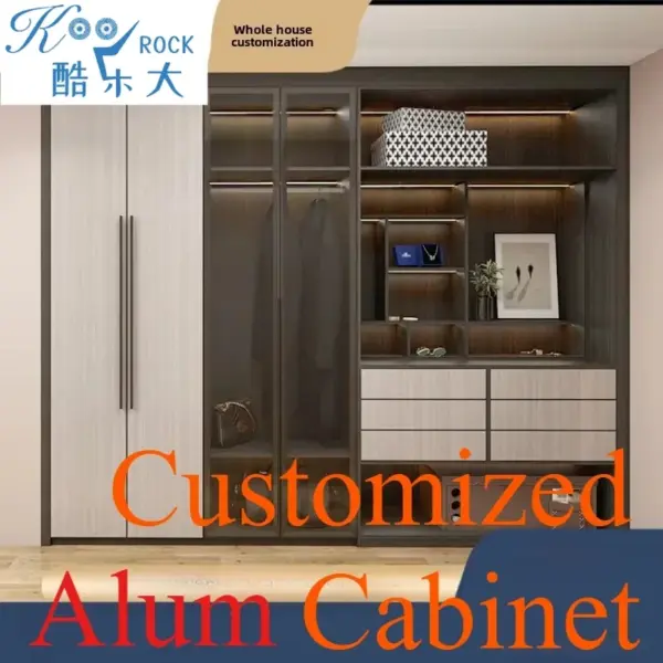 Customized Aluminum Alloy Wardrobe for Home, Design Service, Moisture & Pest Resistant, Multiple Colors & Styles Available