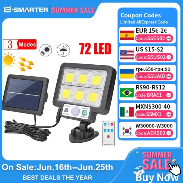 LED Solar Split Wall Lamp Motion Sensor Sunlight Light 3 Mode Outdoor Waterproof Emergency Street Garden Security Decor Lamp