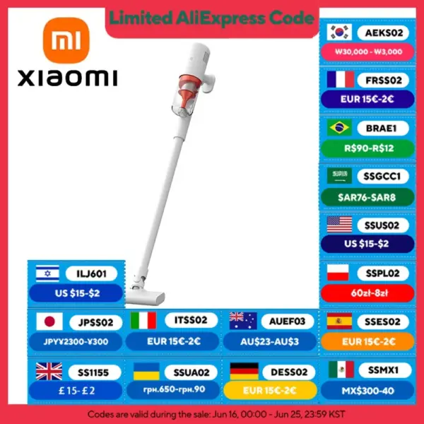 XIAOMI MIJIA Vacuum Cleaner 2 For Home Sweeping Cleaning 16kPa Strong Cyclone Suction 0.5L Dust Cup Handheld Vacuum Cleaners