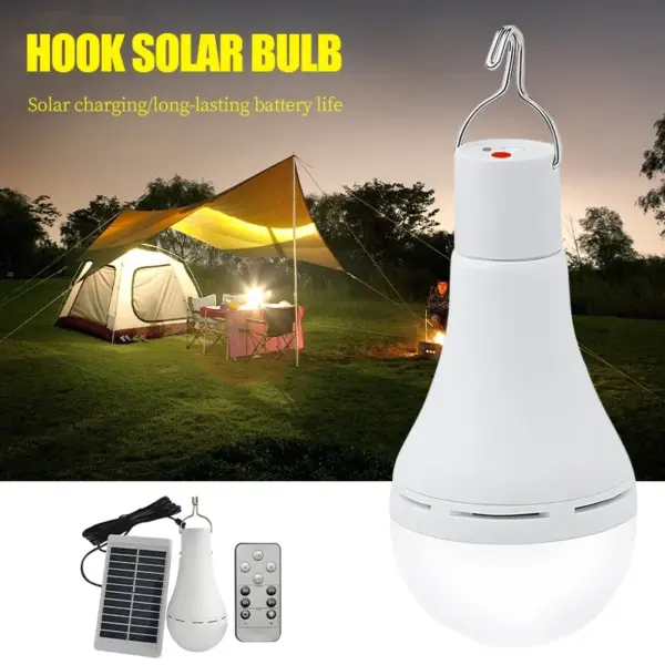 Solar Rechargeable Emergency Lamp USB Rechargeable Home Light Outdoor Campground Stand Light Wireless Remote Control Night Light