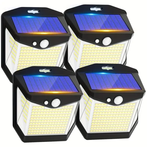 2/4PCS Solar Lights Outdoor 248 LED Solar Security Lights 3 Modes Motion Sensor Waterproof Solar LED Wall Lamp for Patio Garage