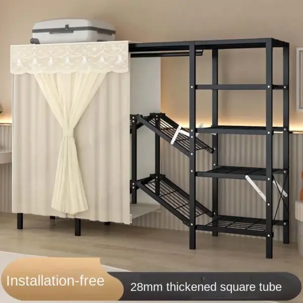 Foldable Cloth Shelf Simple Open Closets, Folding Wardrobe for Clothes Storage, Locker Bedroom Cabinets, Home Furniture