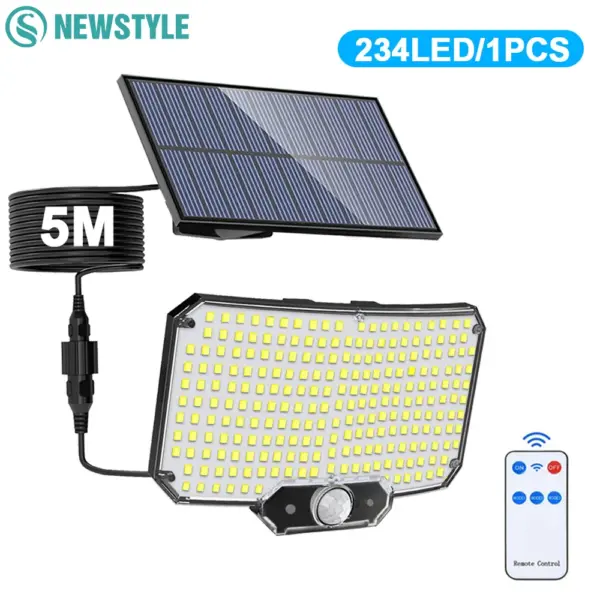 LED Solar Security Lights Motion Sensor Outdoor 234/280/226LED Flood Light IP65 Waterproof Split Wall Lamp Solar Powered 3 Mode