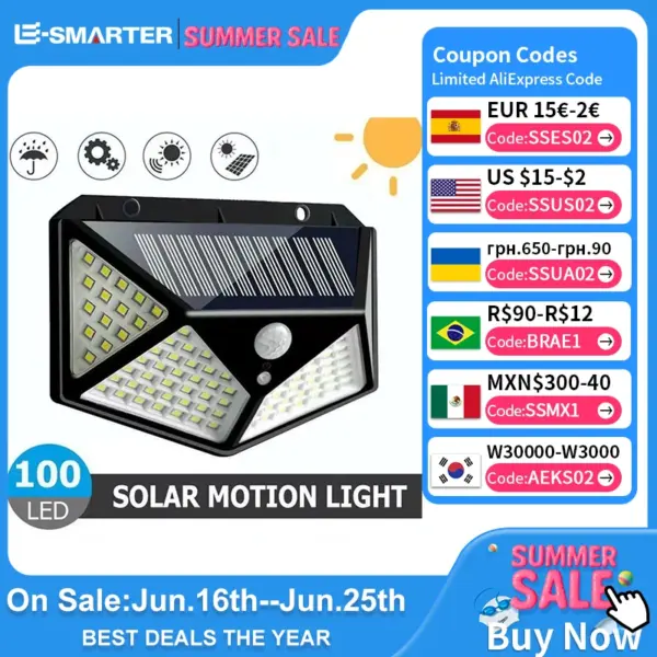 Multifunctional Solar Lamp Outdoor Garden Decoration Solar LED Light Waterproof Sunlight Powered Spotlight with Motion Sensor