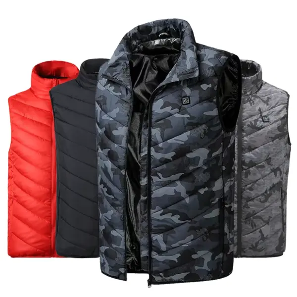 Winter USB Electric Heated Vest Men Women Hiking Vest Heater Tactical Waistcoat Thermal Warm Fishing Hunting Camo Heizjacke