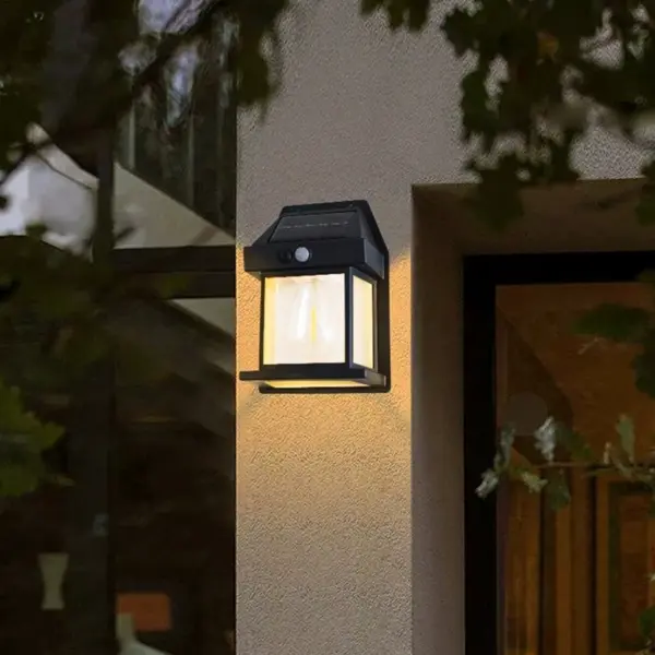 Solar Tungsten Filament Lights Outdoor Waterproof Intelligent Induction Wall Lamp for Courtyard Garden Villa Lighting Night
