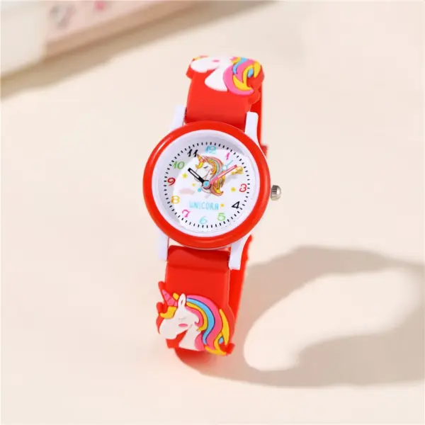New Lucky Unicorn Children's watch 3-15 Years Old Quartz Watch Plastic Strap 3 Colors