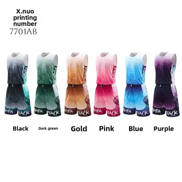 Teenage Basketball Uniform Set Men's Ice Silk plus Size Sleeveless Jersey Quick Dry Sports Wear T-Shirt Printed Wordmark