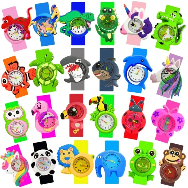 2025 New Exquisite Children Watches 2-14 Years Old Baby Study Time Toy Slap Bracelet Kids Watches for Boys Girls Birthday Gift