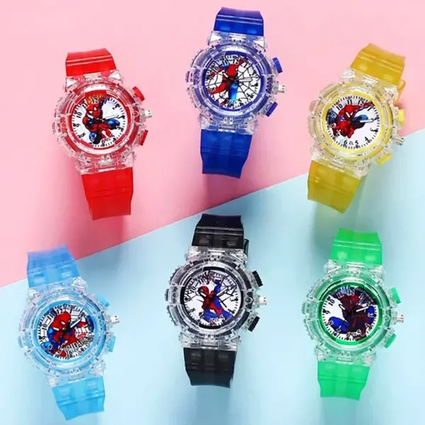 New Disney Frozen Elsa Princess Avengers Spider-Man LED Kids Figure Cartoon Watch Boys Girls Children Birthday Party Gift Toys