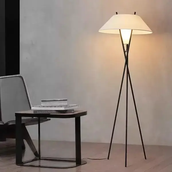Nordic Wabi-Sabi Wind Fabric Led Floor Lamps Homestay Living Room Sofaside Stand Lights Foot Switch Lighting Study Bedroom Lamp