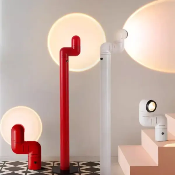 Spanish Space Age floor lamp Designer Replica Red White Water Pipe Standing Lamp For Living Room Sofa Bedroom Room Decoration